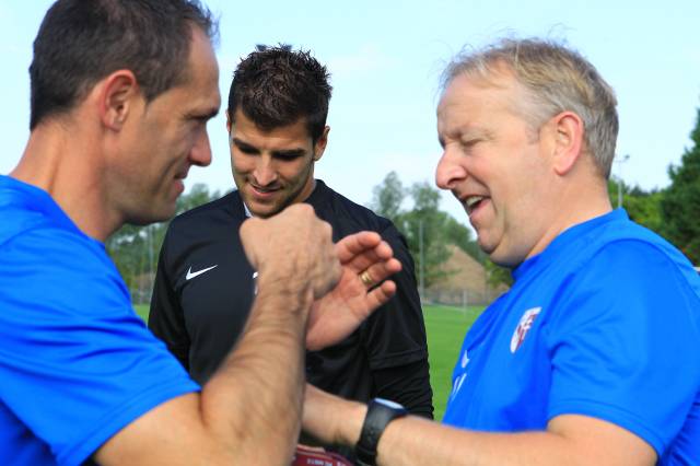 Entraînement 16/07/2014  : Christophe Marichez, José Jeunechamps et Johann Carrasso